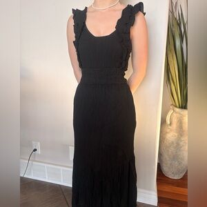 Kismet Black Ruffled Maxi Dress